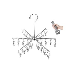 Foldable Jacket Rack With 24 Drying Clips, Underwear Hanger