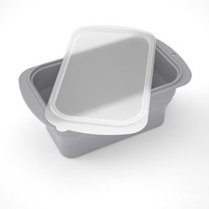 3600ml Foldable Large Size Ice cube mold for Stew and Soup with lid- Grey