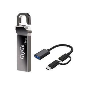 GtyGo 128GBOTGUsbFlashDriveUSB3.0AdapterTypeC3UnitsIn1Set