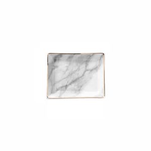 NIKIHONG Marble Ceramic Jewelry Tray Ring Holder Display Stand Desktop Storage Tray(Grey,13*10.2CM)