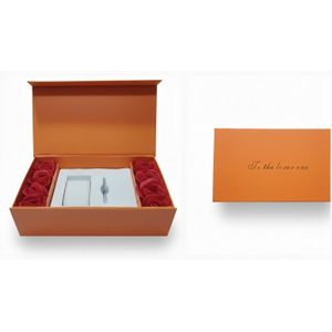 Luxury Orange Gift Box with Red Roses – "To the lover one" – Elegant Watch & Jewelry Organizer