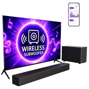 ULTIMEA ULTIMEA Sound Bar with Wireless Subwoofer, App Control, for Home Theater, 240W Peak Power, VoiceMX & BassMX, 2.1ch Soundbar for Smart TV, Adjustable Bass, HDMI, Optical, Bluetooth 6.0, Poseidon M30
