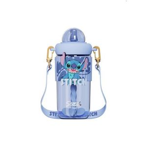 620ml Kids Leakproof Water Bottle with Safety Lock Lid - Portable School Drinking Bottle with One-Key Open Design, Soft Silicone Straw Nozzle, 360° Spill-Proof Seal, Durable PP + PC Material for School, Travel & Daily Use - Blue