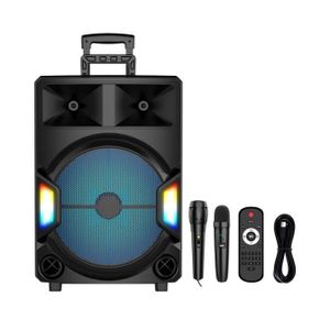 AD Classic Party LED Speaker Player + Microphone - Black