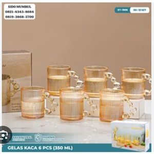 AD 6pcs Crystal Clear Glassware for Dinning Set - Transparent