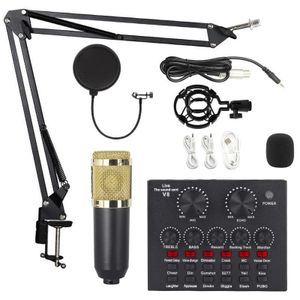V8 Live Sound Card Podcast Equipment Bundle BM-800