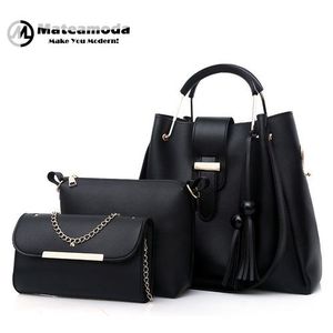 3 PCS Women Bags Ladies Bags Handbags Purse Shoulder Bags Tote Bags Hobo Bags - Black