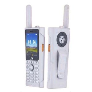 Jx DUAL SIM PHONE 2.4 inch Display 4000mAh Wireless FM Big Torch Rugged Intercom Power Bank Cell Feature Phone - White
