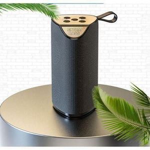 Portable Wireless Bluetooth Speaker with Extra Bass & Lanyard Strap - Black/Gold