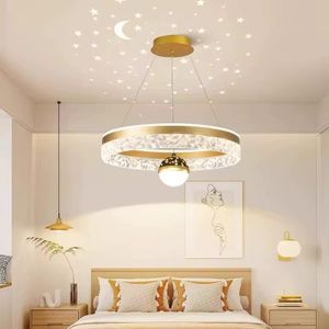 Rt Stylish Golden  Crystal Hanging Chandelier With Stars