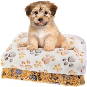 Pet Blanket, 2 Pack Washable, Soft, Fluffy Puppy Blanket 16 x 24 Inch