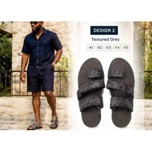 Nokoko Multi colour Men's Luxury Strap Slippers – Fashionable Non-Slip Leather Slide Sandals For Casual Indoor & Outdoor Wear