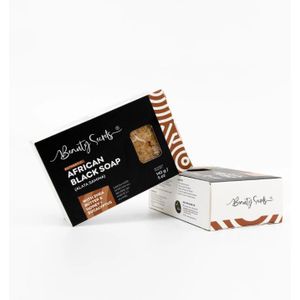 Beauty Secrets African Black Soap (Alata Samina) with Shea butter, Honey & Eucalyptus - 142g X 2