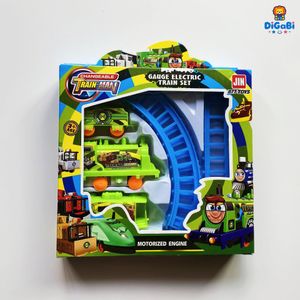 Digabi Train Set Toy, Tracks Car Toy, Train Track Playset, Toy for 3 4 5 Years Old Toddlers, Kids, Boys and Girls-Green