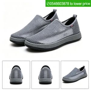 Men's Mesh Hollow Summer Lightweight Breathable Lazy Slip-On Casual Shoes