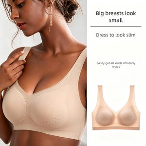 Seamless Ice Silk Women's Vest Tops Spaghetti Strap Backless  Sleep Sports Gathering Ultra Thin Comfortable Breathable Underwire Free Bra For Daily Wear Yoga Running
