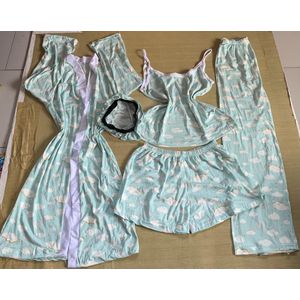 5in1 Fashion Ladies Night Wear Top, Trousers And Shorts