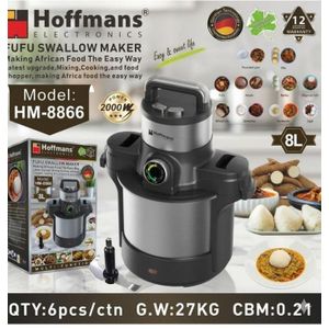 Hoffmans HM-8866 8L Fufu Swallow Maker – 2000W Multi-Function Food Processor