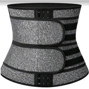Waist trainer - Three row buckle belt hemp-gray waist trainer 