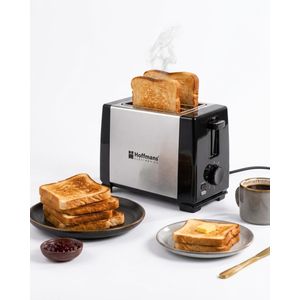 Hoffmans 2-Slice Electric Bread Toaster 700W - Model HM-8002 - Silver & Black
