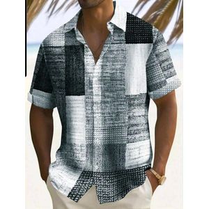 Fashion All 1 piece Men’s Vintage Guayabera Print Shirt – Cuban Style Short Sleeve Button-Down Casual Shirt