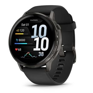 Garmin Venu 4 - 45 mm Slate with Black Silicone Band