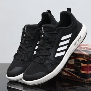 AIDAILU Men Casual Sneakers Trendy Sport Shoes Lace Up Footwear - Black