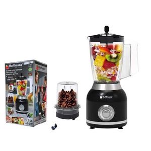 Hoffmans HM-2099 2 In 1 Quality Electric Blender 600W German Tech Durable Motor Unbreakable Jar -1.5L - Black