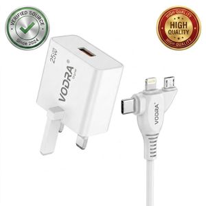 Vodra Official 25W GaN Super Fast Charger Plus High Speed USB Cable For iPhone And Android