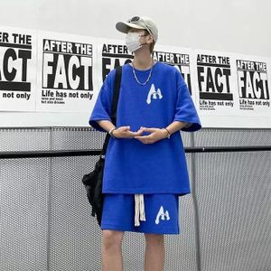 Men's Summer Short Sleeve T-Shirt + Shorts - Blue