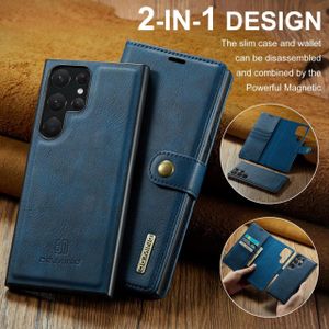 DG Ming (2in1) Phone Case, Compatible With Galaxy S25 Ultra Phone, Magnetic Detachable Flip Leather Phone Case With Wallet - Blue