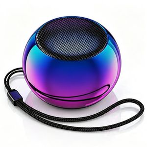 Outdoor Mini Bluetooth Speaker, Tiny Metal Bass Speaker TWS Stereo Pairing Portable Lanyard for Travel Cycling Gym