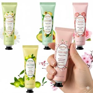 5pcs Luxury Moisturizing Hand Cream Set – Sakura, Rose, Avocado, Chamomile & Olives