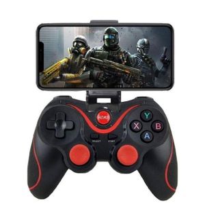 Wireless Smartphone Bluetooth Mobile Gamepad Controller With Phone Bracket - Black/Red
