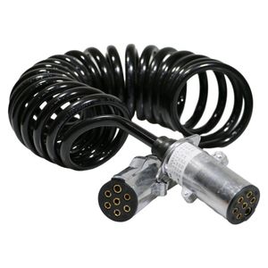Seven pin heavy duty trailer coiled electric cable