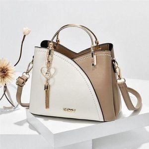 Gukbis Ladies Fashion Handbags, Women's Shoulder Bags, Messenger Bags - White & Khaki