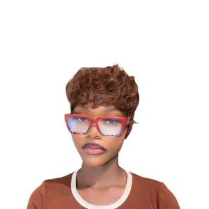 Women’s Lowcut Bouncy Curly Pixie Wig- Finger Wave Wear and Go Wig - Brown