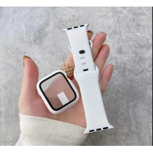 2pcs × Smart Watch Band & Case Compatible With 44mm/45mm/46 Screen - Adjustable/Durable Watch Strap Hand/Case - White