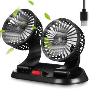 Dual Car Fan Usb Rechargeable Double Cooling Fan with Foldable Design for Dashboard 8.66 Inch Portable Quiet Electric for Car Suv Truck Rv Air Circulation