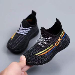 TiLECC Kids Breathable Knit Sneakers, Lightweight Non-Slip Sole Children Running Shoes, Casual Rainbow Embroidery Sports Shoes for Boys Girls Toddlers