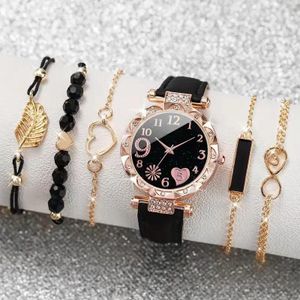 6PCs quartz watch bracelet suit