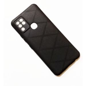 Infinix Hot 10 leather Back Cover Case - Color Black 