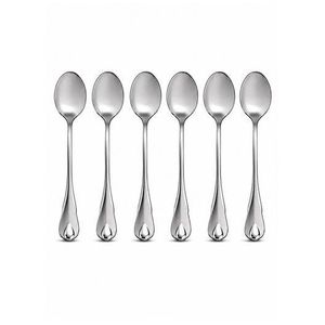 6Pcs Metal Dining Spoon Set for Kitchen, Home & Table Use - Silver