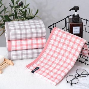 GALUIN 2pcs Soft and absorbent checkered wool - gray/pink
