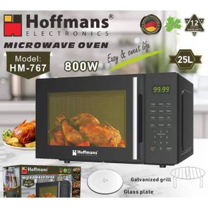 Hoffmans Microwave Oven – 25 Litres – 800W – Digital Touch Control – Black