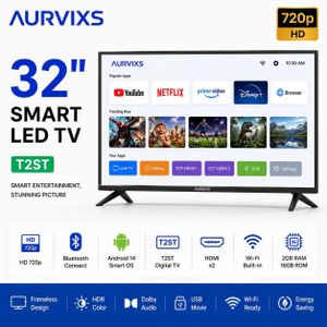 AURVIXS 32 Inch Smart Android TV HD WiFi Bluetooth 2+16G YouTube HDMI USB 1 Year Warranty