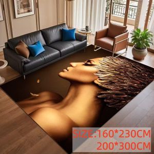 OMAMA HOME TEXTILE Modern Geometric Area Rug – Soft Non-Slip Living Room Carpet – Gold