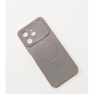 TECNO Spark 40 4G leather Back Cover Case Color Grey/Beige 