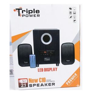 Triple Power 2.1CH Multimedia Bluetooth Speaker System with Remote - Home Theatre Subwoofer