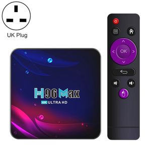 H96 Max V11 4K Smart TV BOX with Remote Control, UK Plug - Black